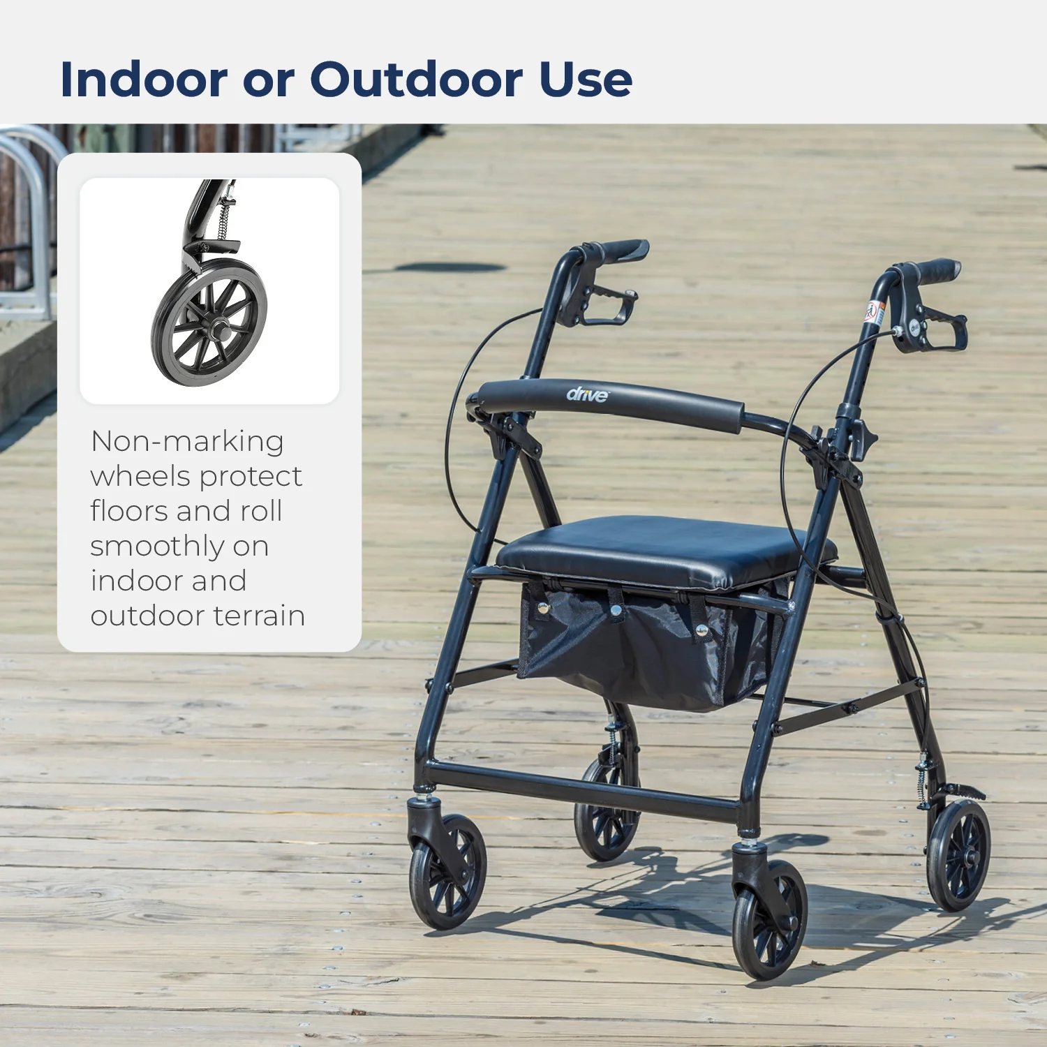 Aluminum Rollator, 6" Casters - Image 12