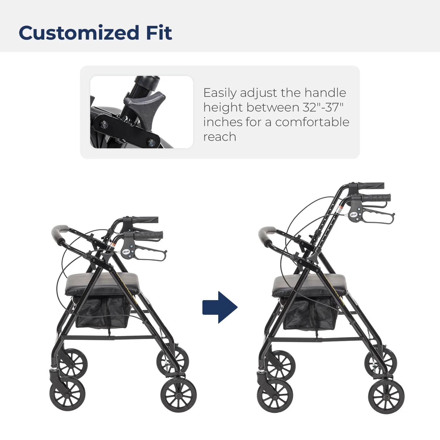 Aluminum Rollator, 6" Casters - Image 15