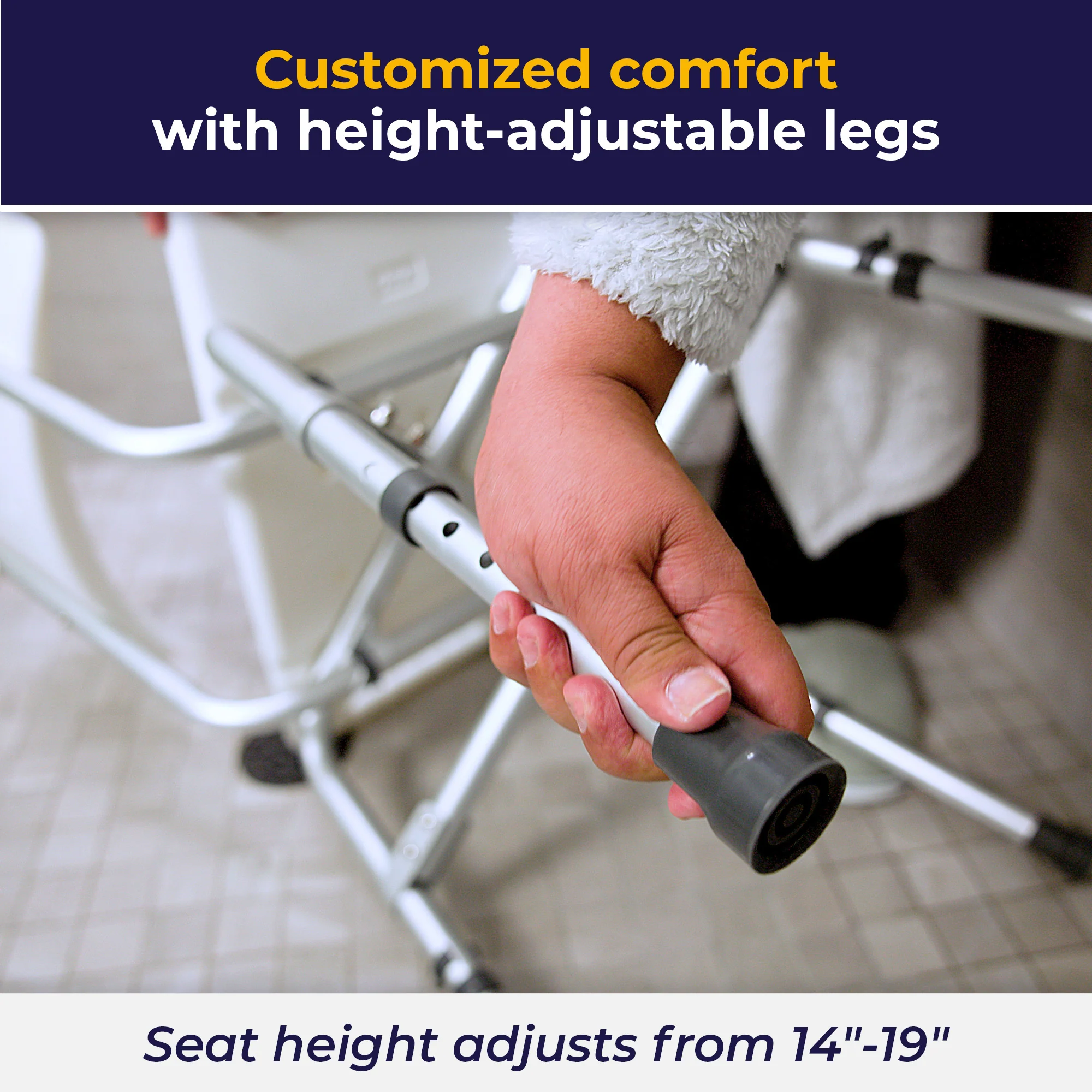 Deluxe Bariatric Shower Chair with Cross-Frame Brace - Image 11