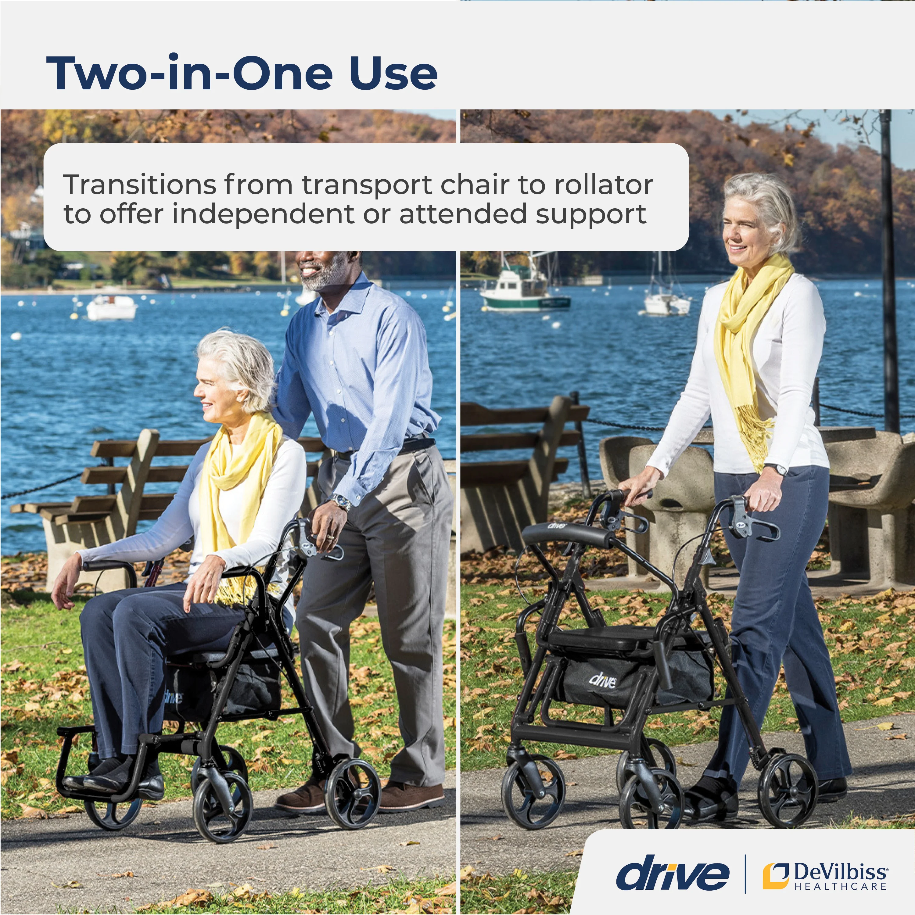 Duet Rollator/Transport Chair, 8" Casters - Image 12