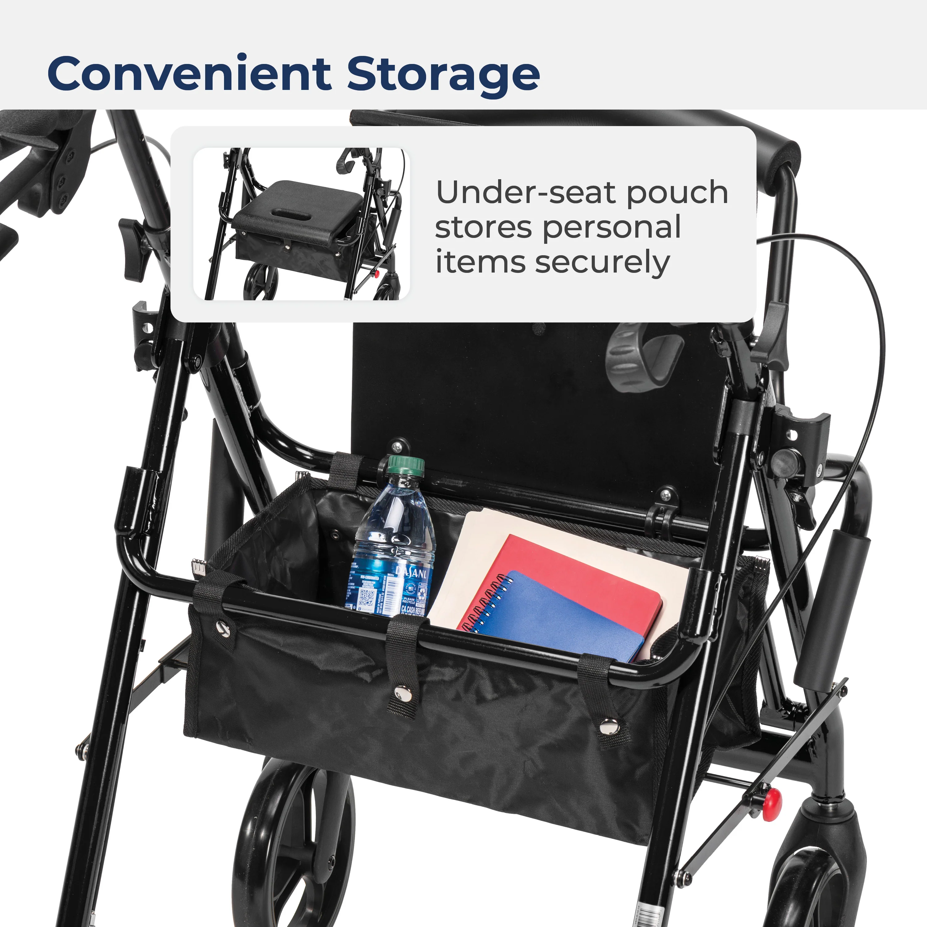 Duet Rollator/Transport Chair, 8" Casters - Image 17