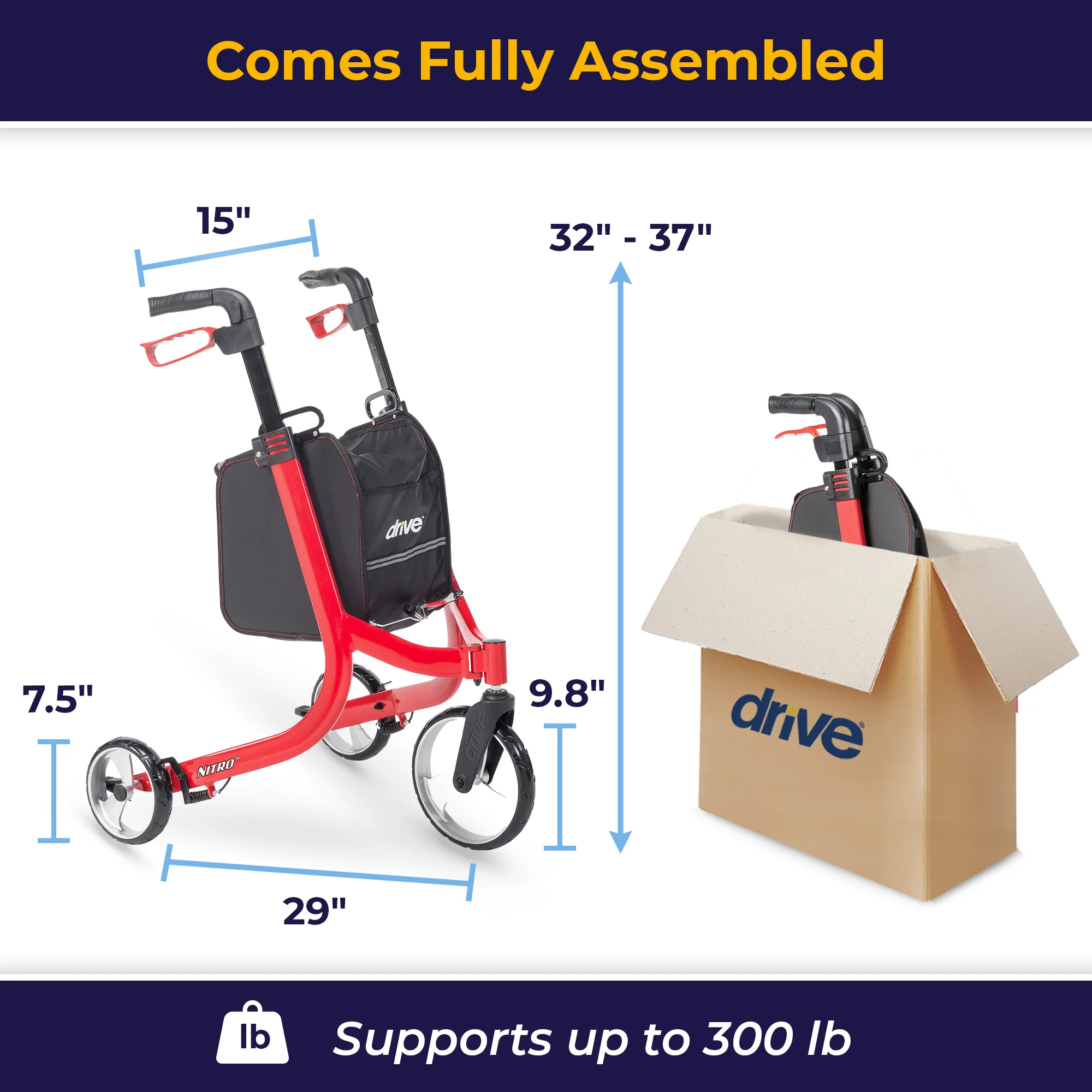 Nitro® 3-Wheel Rollator - Image 11