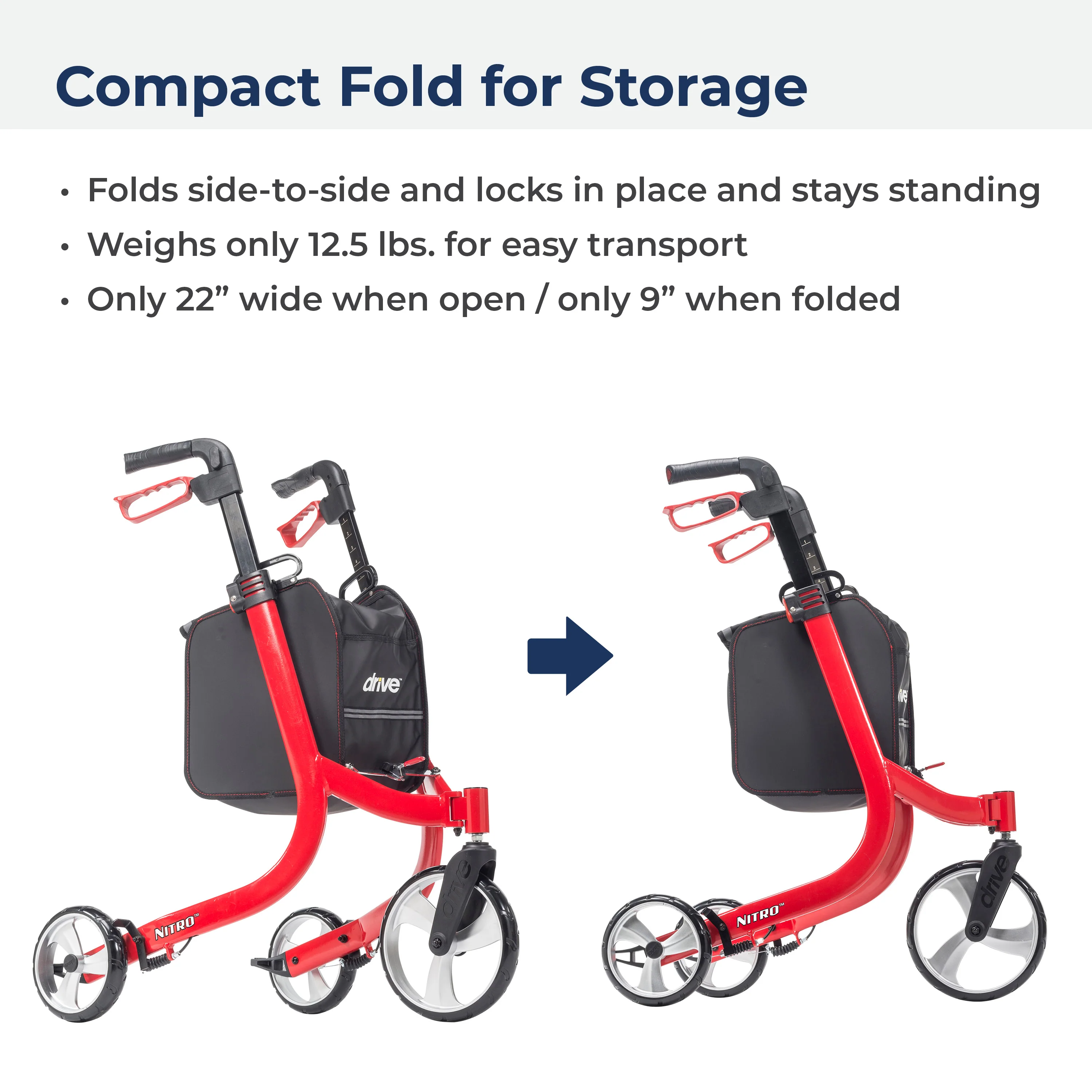 Nitro® 3-Wheel Rollator - Image 9