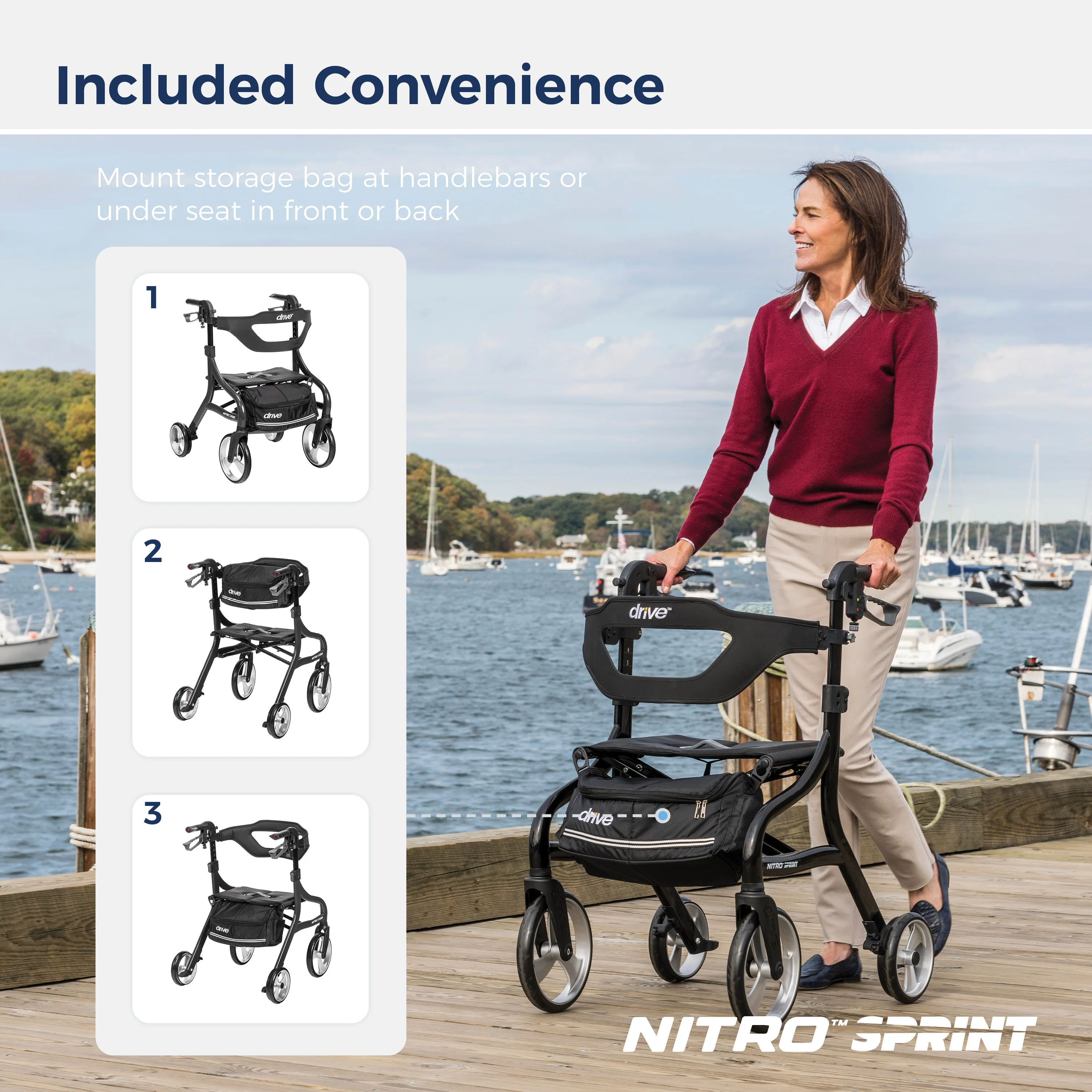 Nitro® Sprint Rollator with Accessories - Image 11