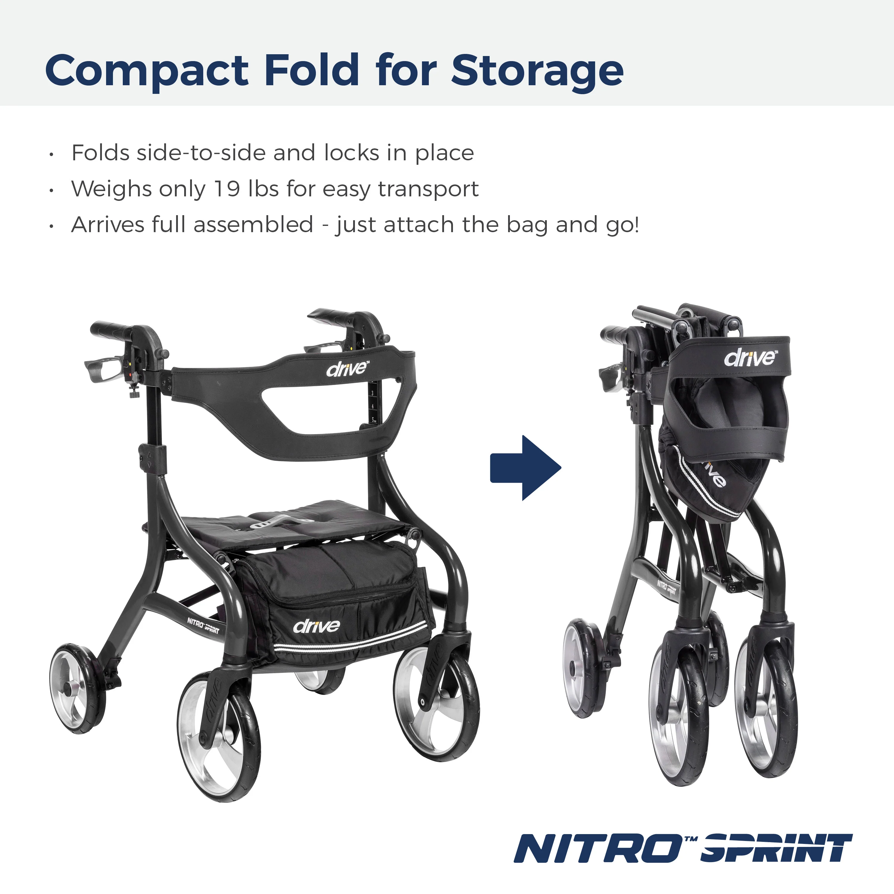 Nitro® Sprint Rollator with Accessories - Image 15
