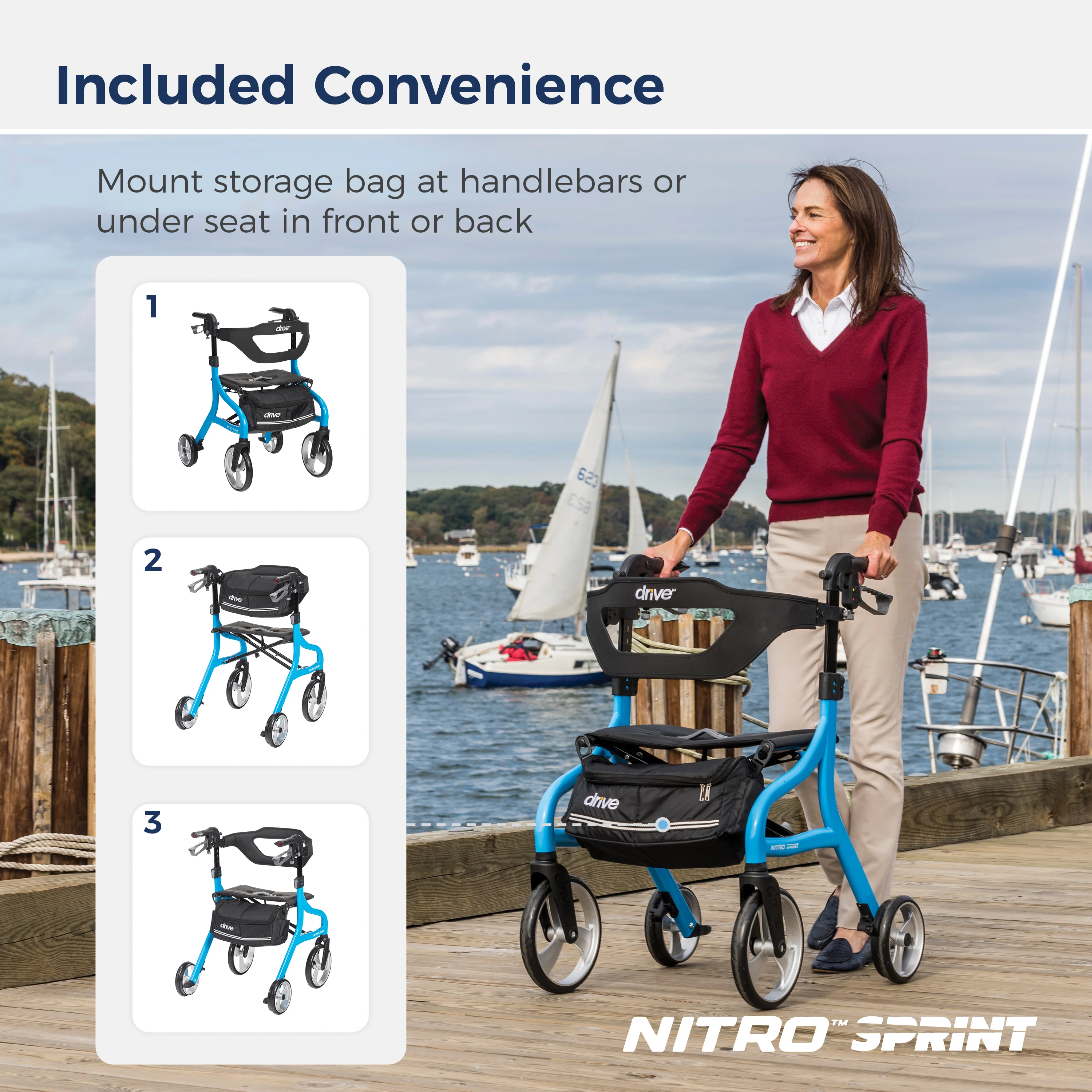 Nitro® Sprint Rollator with Accessories - Image 19