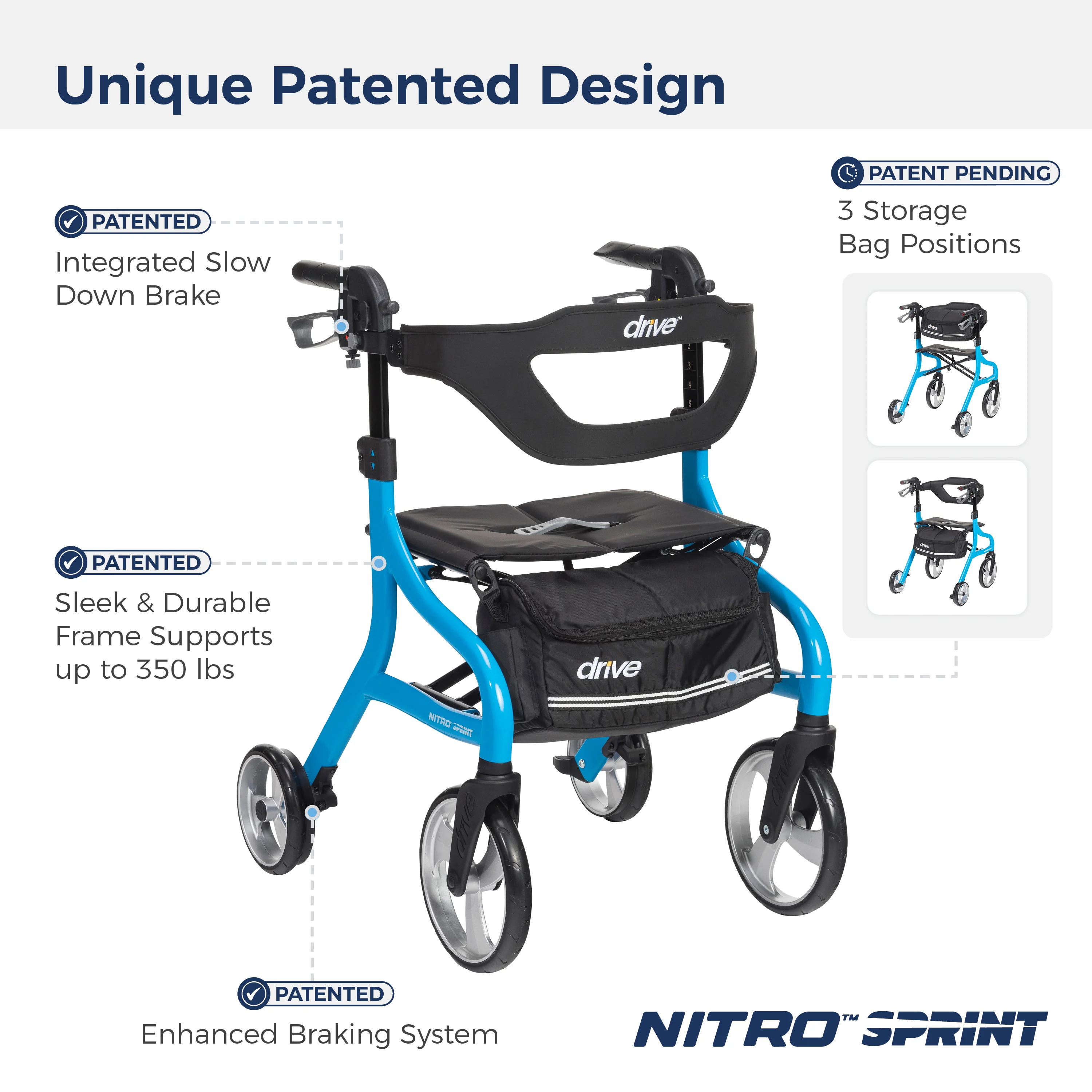 Nitro® Sprint Rollator with Accessories - Image 20