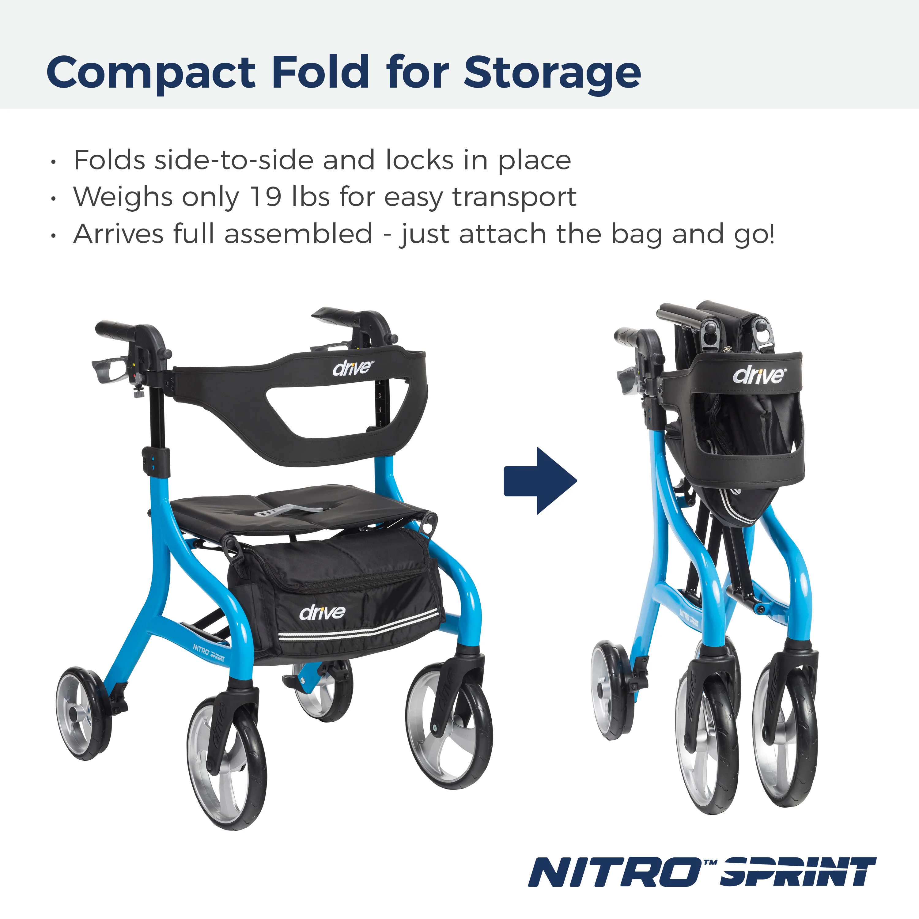 Nitro® Sprint Rollator with Accessories - Image 22