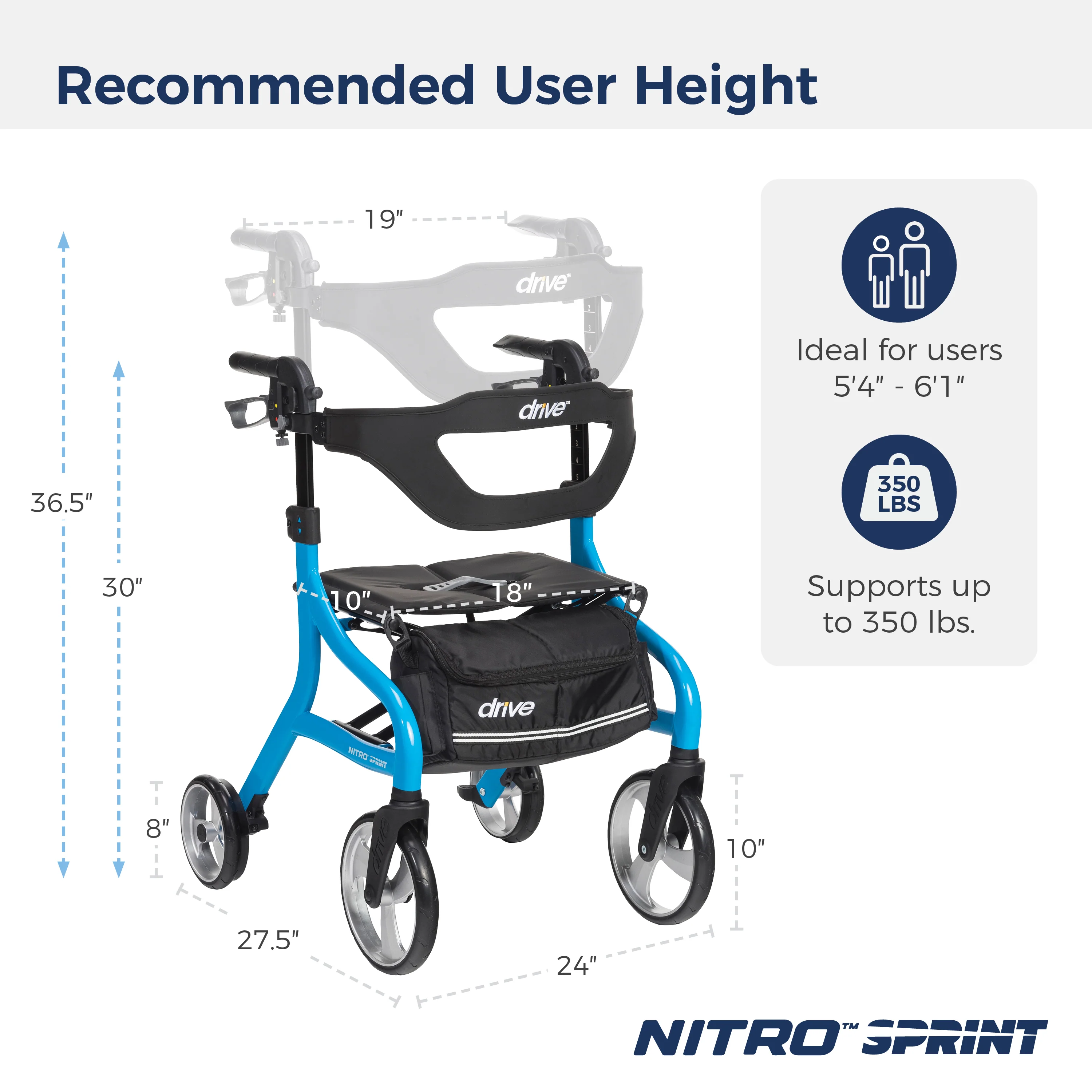 Nitro® Sprint Rollator with Accessories - Image 23