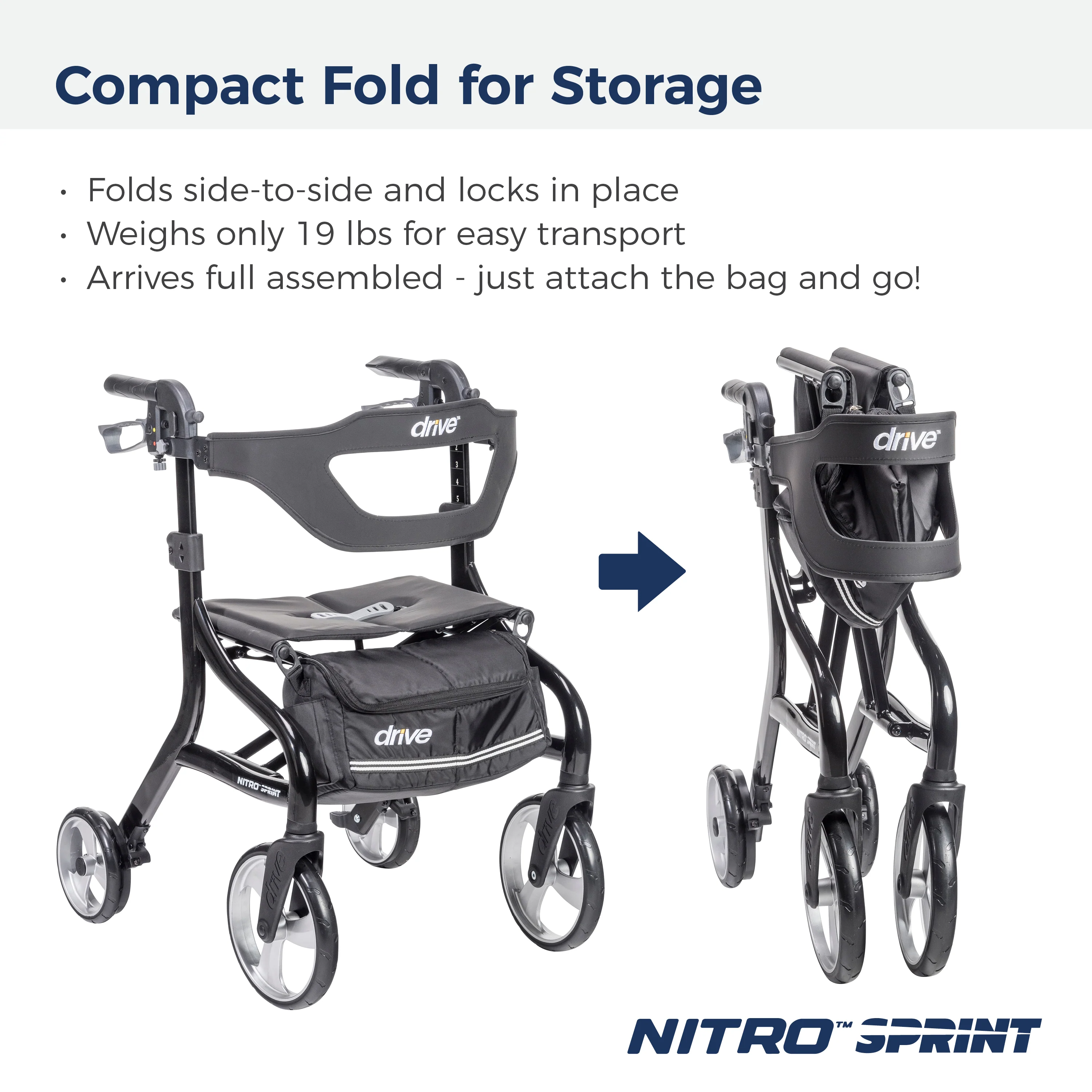 Nitro® Sprint Rollator with Accessories - Image 27