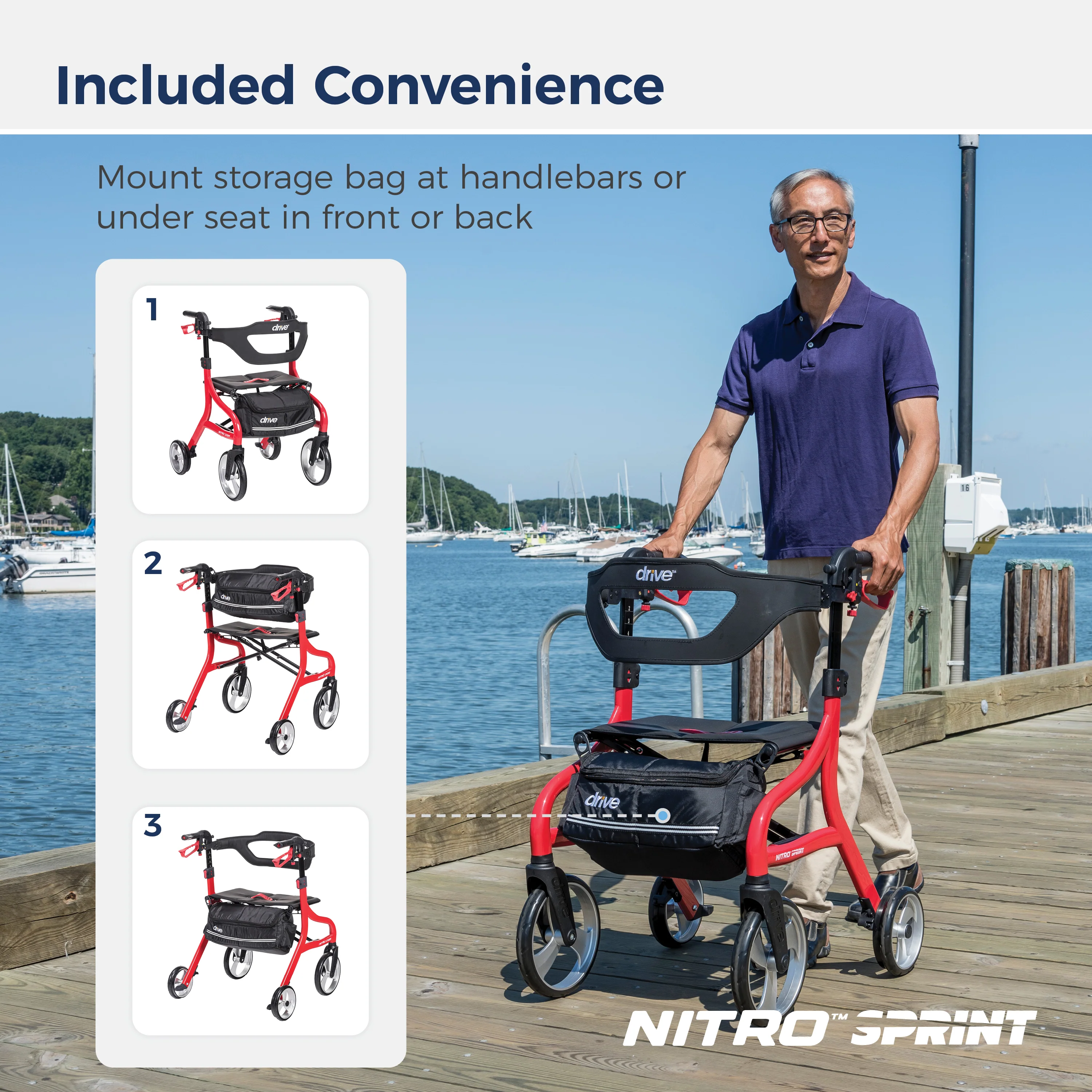Nitro® Sprint Rollator with Accessories - Image 3