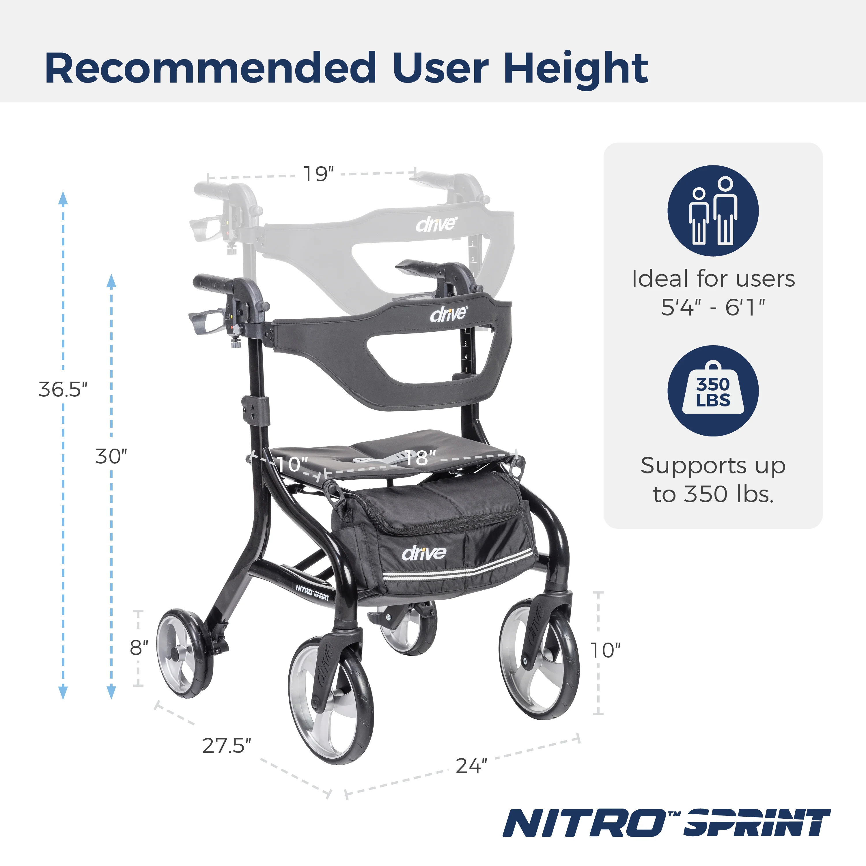 Nitro® Sprint Rollator with Accessories - Image 31