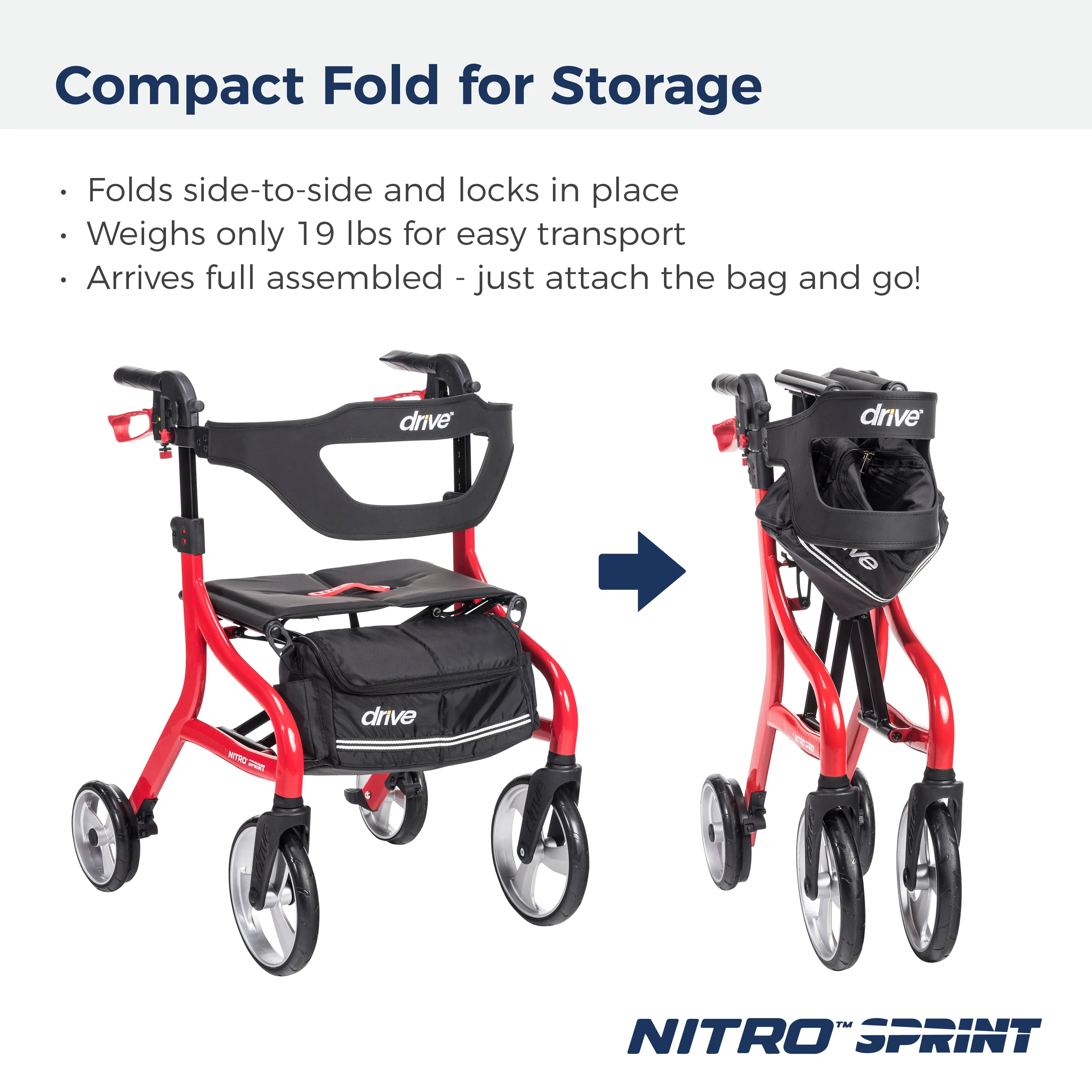 Nitro® Sprint Rollator with Accessories - Image 7